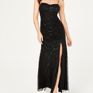 Adrianna Papell Women's Beaded Tank Shirred Gown